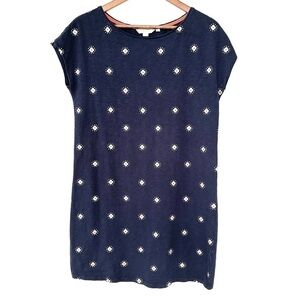 Boden  💯 cotton knit dress with crew neck and cap sleeves, popover style